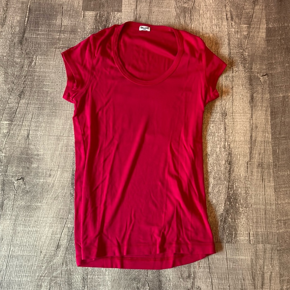Splendid hot pink round neck top like new large